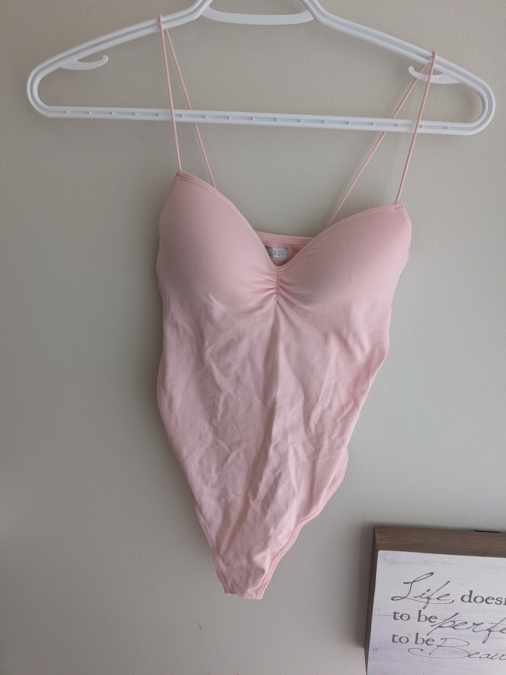 Forever 21 Light Pink Padded Bodysuit